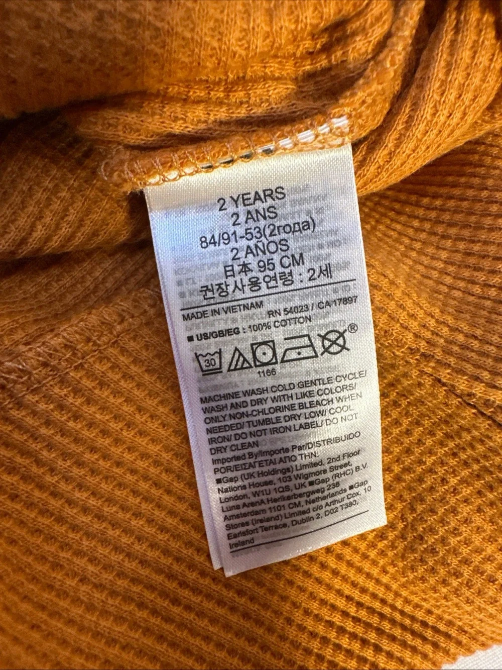 GAP kids  Waffle Knit Hooded Sweater - Mustard Gold